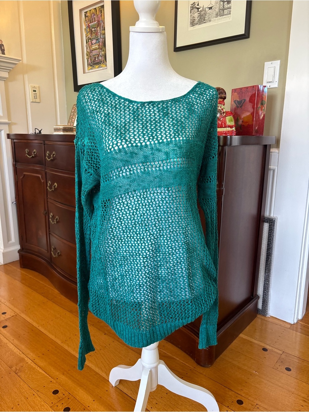 Vintage teal knit sweater